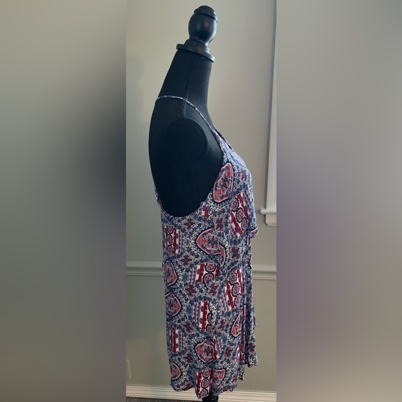 Dee Elle Red White Blue Sleeveless Tunic Dress Size S - Picture 5 of 8